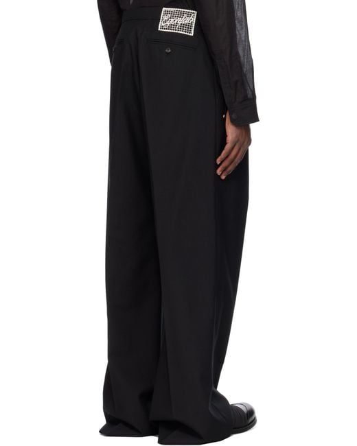Egonlab Black Pleated Trousers for men