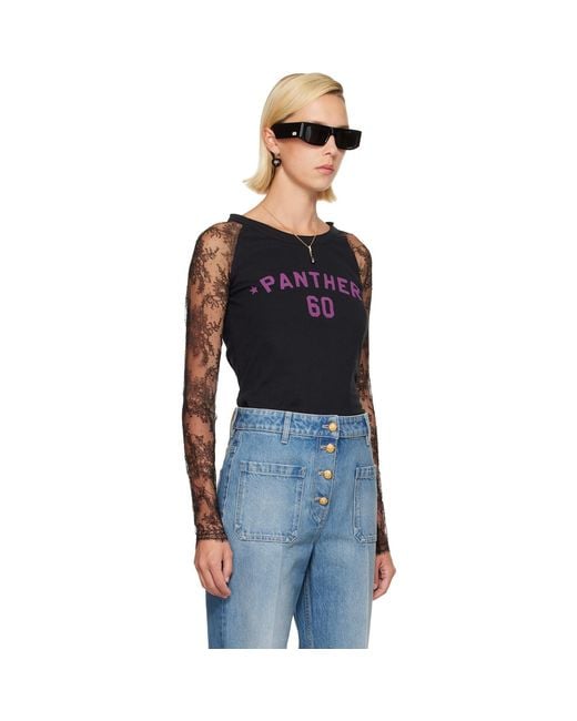 Valentino Blue Lace 'Panther 60' T-Shirt