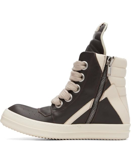 Rick Owens Brown Tower Jumbolaced Geobasket Sneakers for men