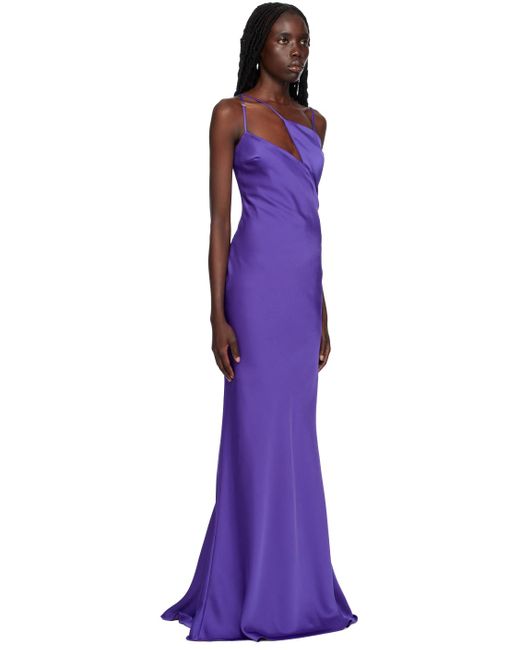 The Attico Purple Melva Maxi Dress in Blue Lyst