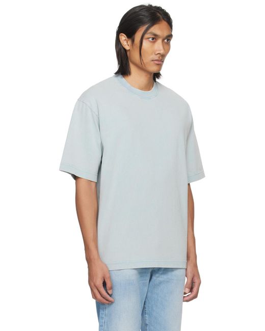 Acne White Blue Relaxed-fit T-shirt for men