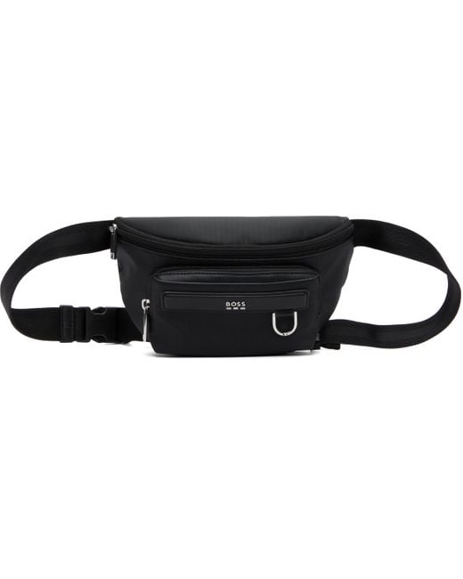 Boss Black Logo Trim Belt Bag for men