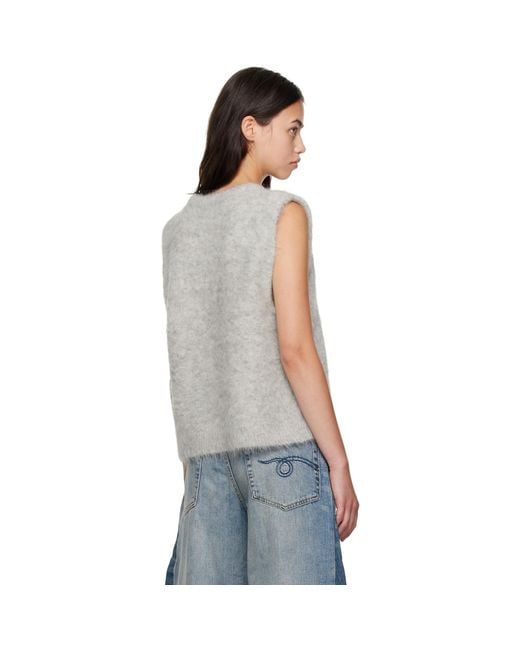 R13 Black Deep Armhole Vest