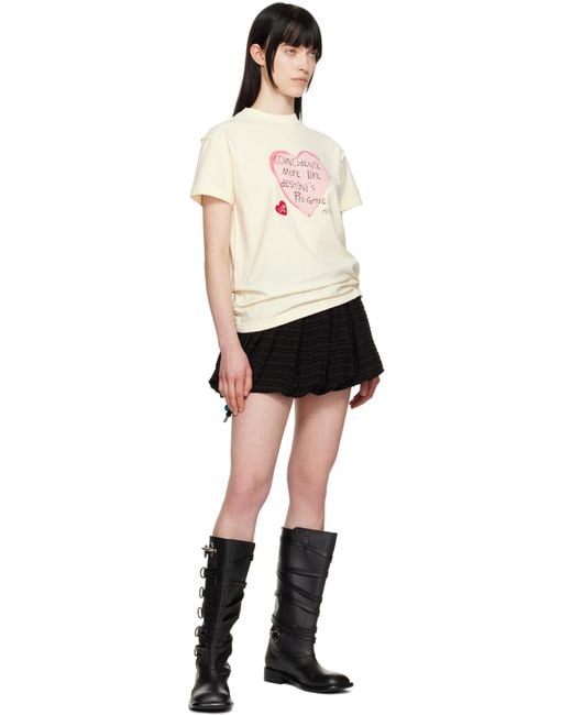 ANDERSSON BELL Black Off- Heart Message T-Shirt