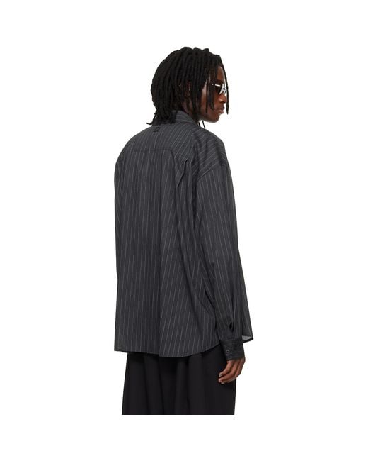 Wooyoungmi Black Stripe Shirt for men