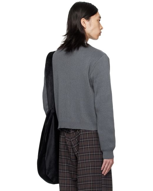 AV VATTEV Lace Up Knit Cardigan in Gray for Men | Lyst