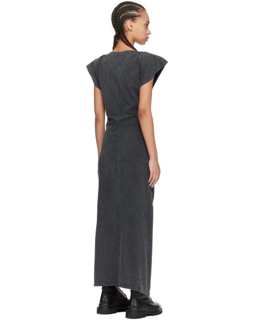 Isabel Marant Black Gray Nadela Maxi Dress
