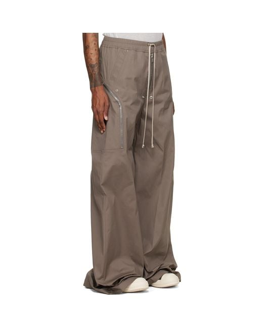 Rick Owens Brown Tower Heizer Belas Cargo Pants for men