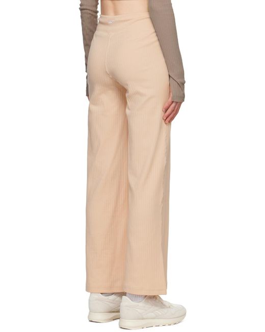 Reebok Natural Beige Embroidered Lounge Pants