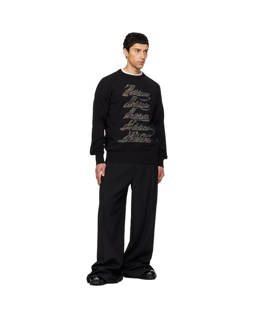 we11done Black Multi-Logo Sweater for men