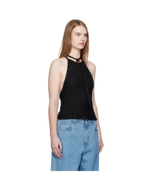 Christopher Esber Black Imber Metallic Halter Top