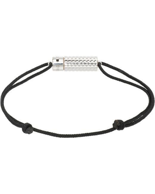 Le Gramme Metallic Cable Guilloche Cord 'Le 7G' Bracelet for men
