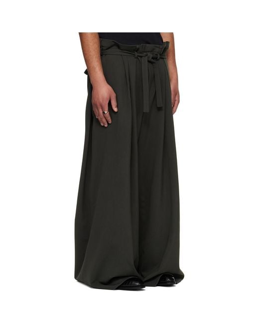 Lu'u Dan Black Slacker Maxis Trousers for men