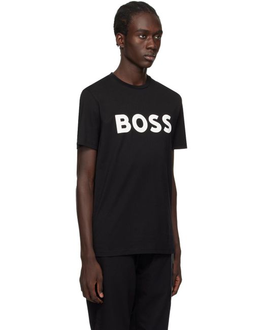 T-shirt noir à logo imprimé Boss pour homme en coloris Black
