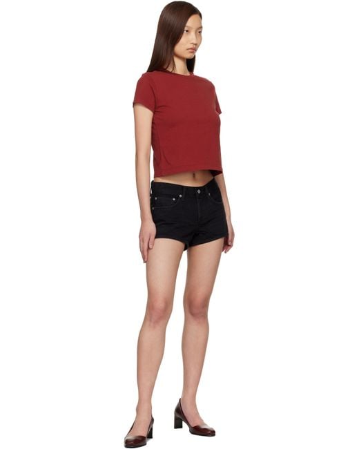 Agolde Black Low-Rise Parker Denim Shorts