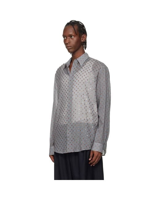 Dries Van Noten Black Sequinned Shirt for men
