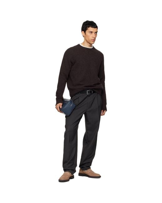 Boss Black Leather Reversible Belt for men