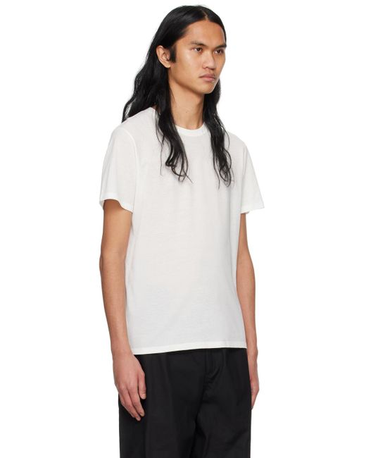 T-shirt blanc à col ras du cou Jil Sander pour homme en coloris White