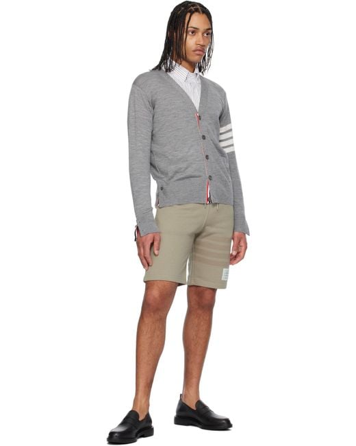 Thom Browne Natural Taupe Classic Loopback 4-Bar Shorts for men