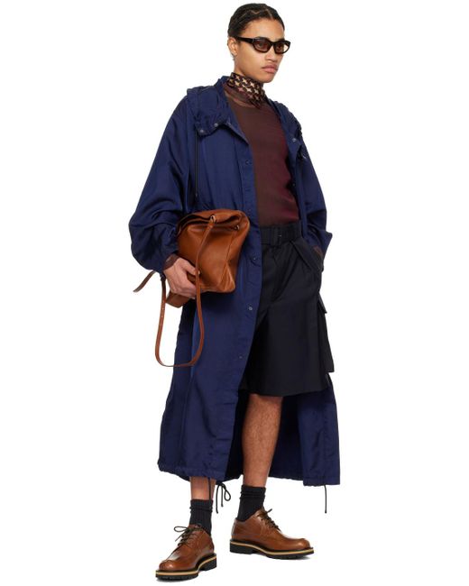 Dries Van Noten Blue Garment-dyed Coat for men