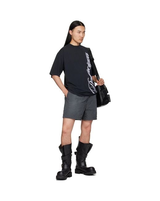 Balenciaga Black Embroidered T-Shirt for men