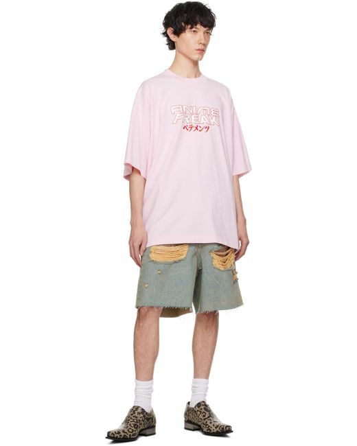メンズ Vetements Anime Freak Tシャツ Pink