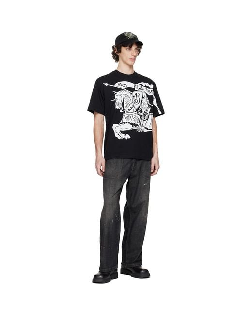 Burberry Black Ekd Cotton T-Shirt for men