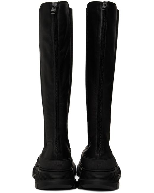 Alexander McQueen Black Tread Slick Boots