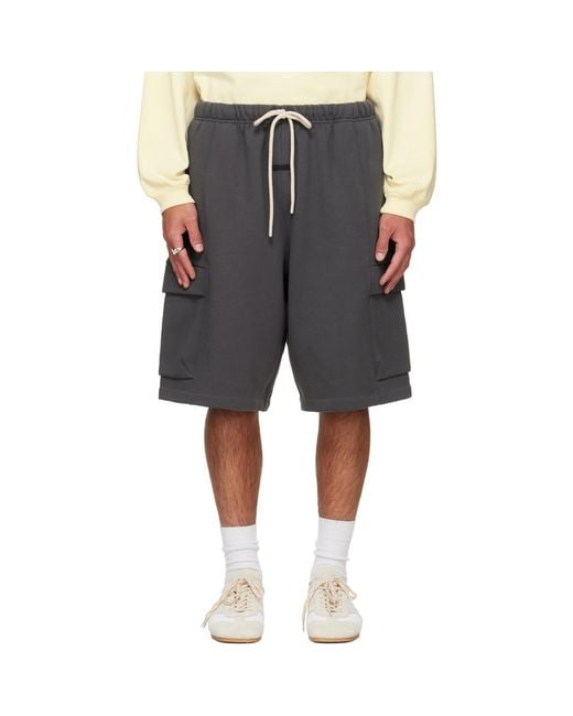 Fear Of God Gray Cargo Basketball Shorts for men