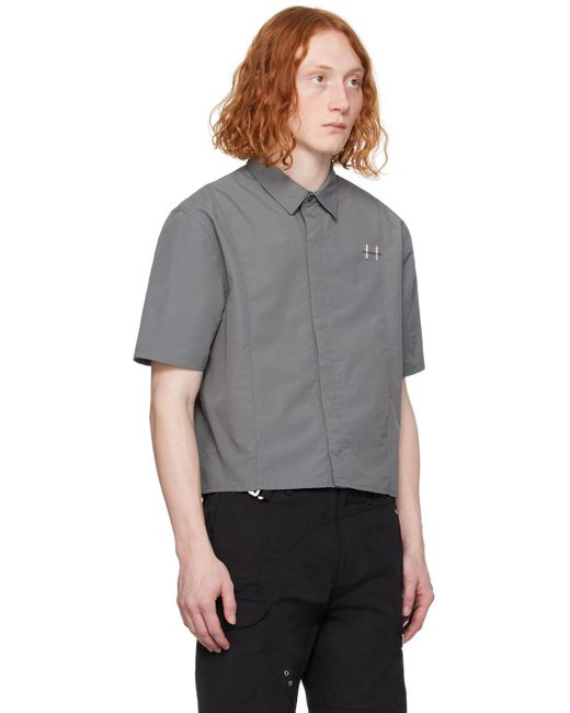HELIOT EMIL Gray Plicate Shirt for men