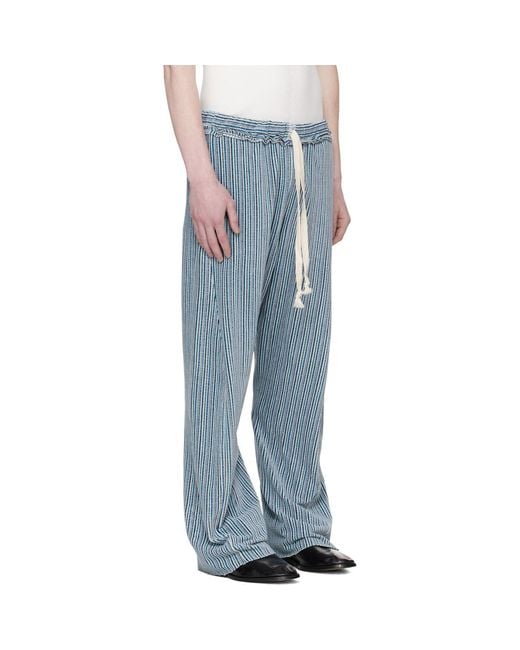 Edward Cuming Blue Twisted Track Pants for men