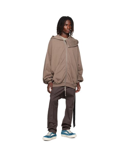 Rick Owens Brown Tower Mountain Hun Hoodie for men
