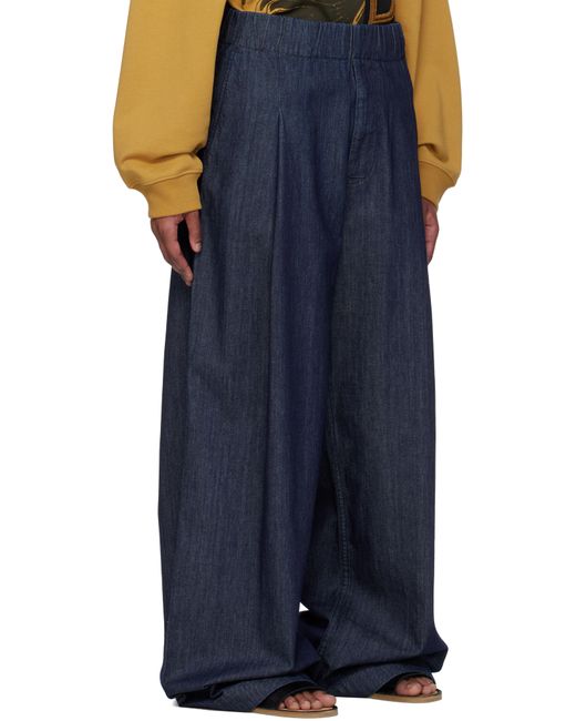 メンズ Dries Van Noten インディゴ Elasticated ジーンズ Blue