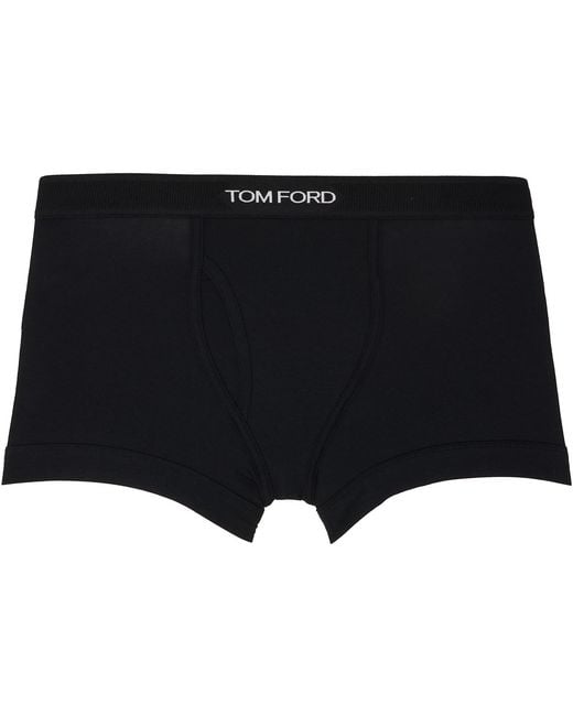Tom Ford Black Two-Pack Cotton Modal Boxer Briefs for men