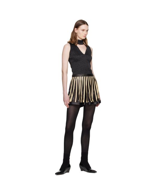 Super Yaya Black Soleil Leather Miniskirt