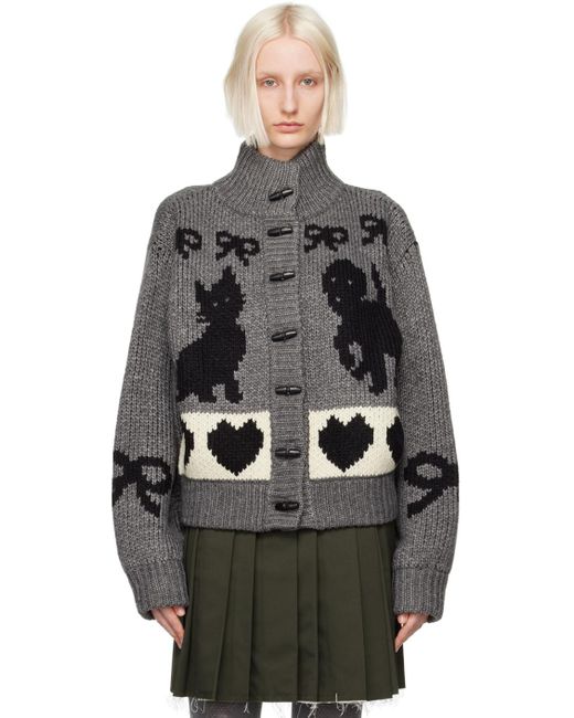 OPEN YY グレー Pet Club カーディガン Gray