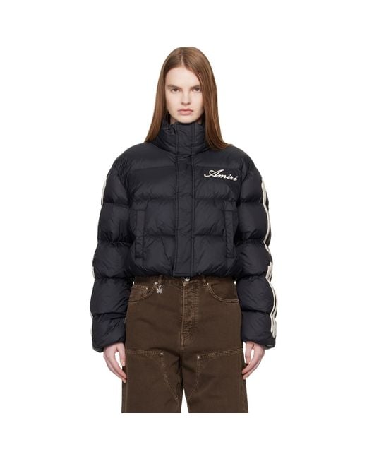 Amiri Black Bones Cropped Down Jacket