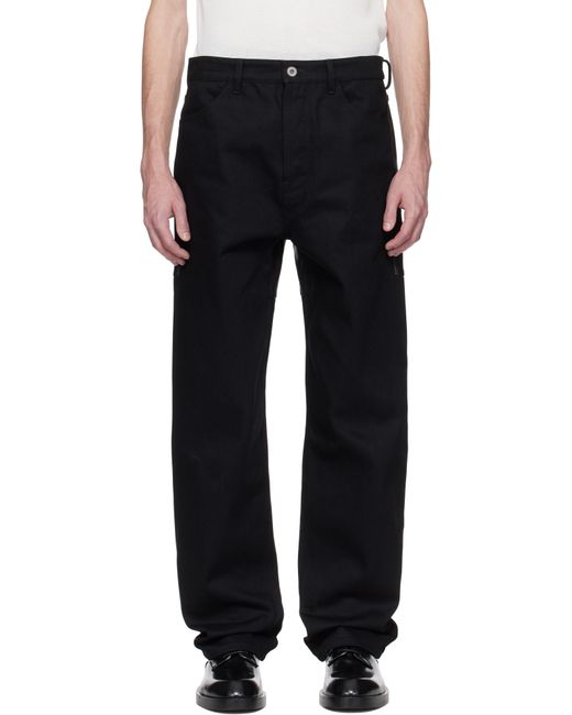 Jil Sander Black Wl Leather Jeans for men