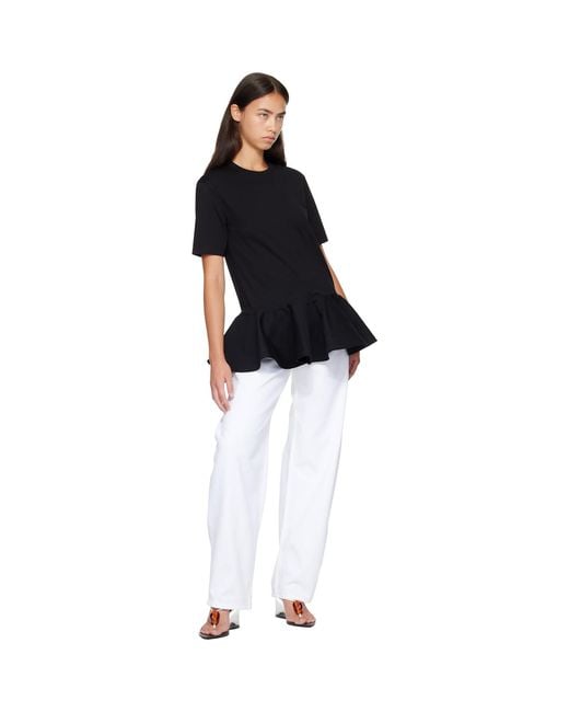 Alaïa Black Cotton Jersey Crinoline T-Shirt