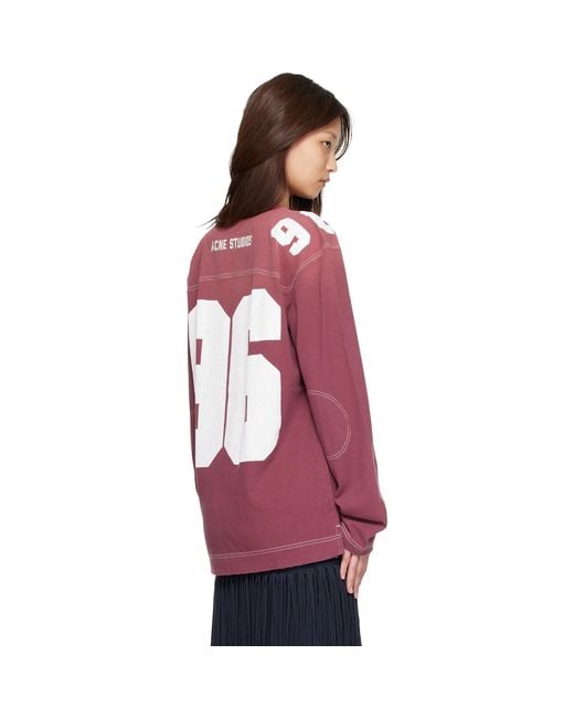 Acne Red Logo Jersey T-Shirt