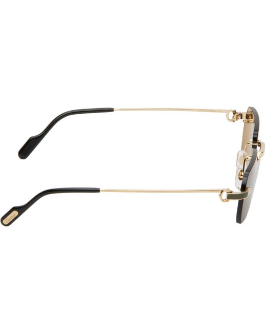 メンズ Cartier ゴールド 'Première De サングラス Black