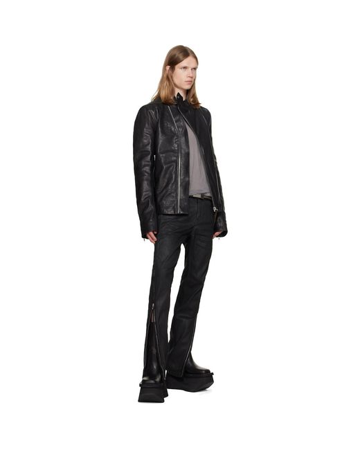 Rick Owens Black Tower Release Leather Jacket for men