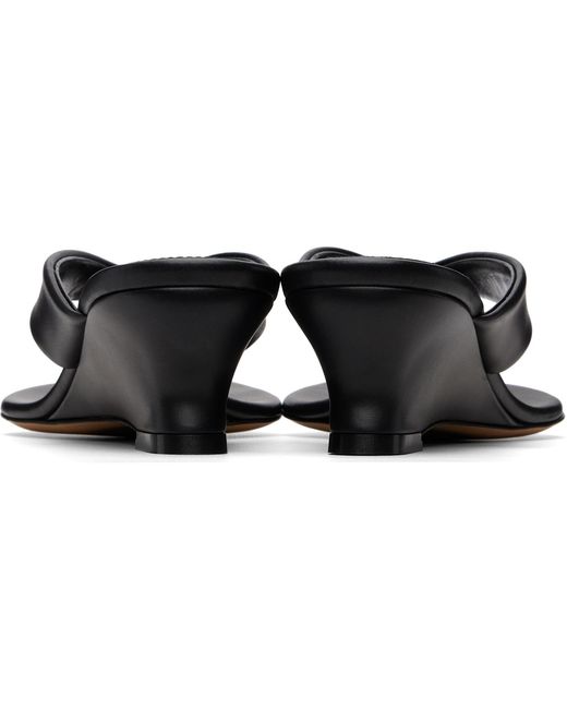 Le Monde Beryl Black Micro Wedge Thong Heeled Sandals