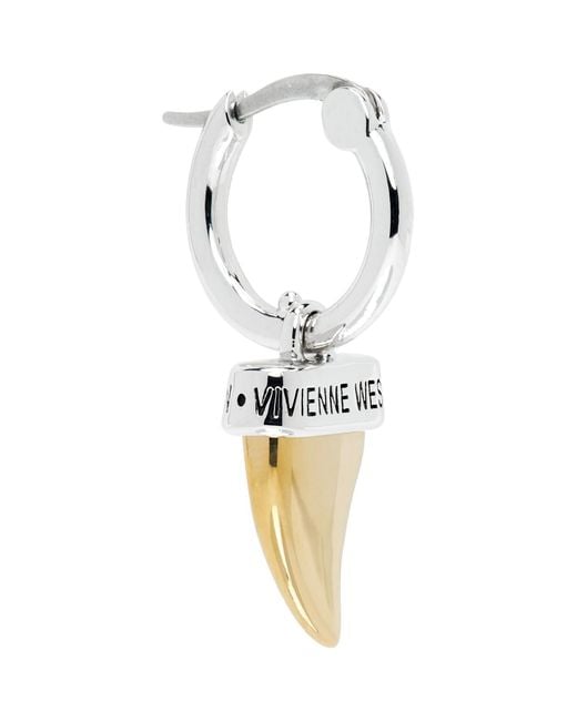 Vivienne Westwood Black Shark Tooth Single Earring for men