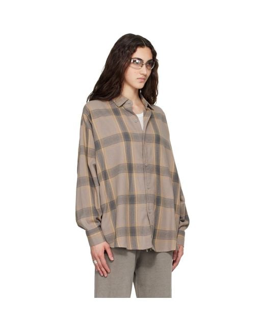 Fear Of God Brown Taupe Button Up Shirt