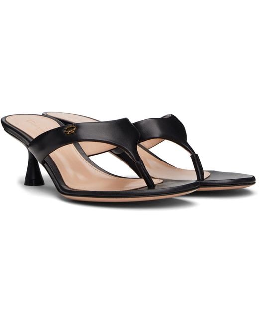 Gianvito Rossi Black Ascent Thong 55 Heeled Sandals