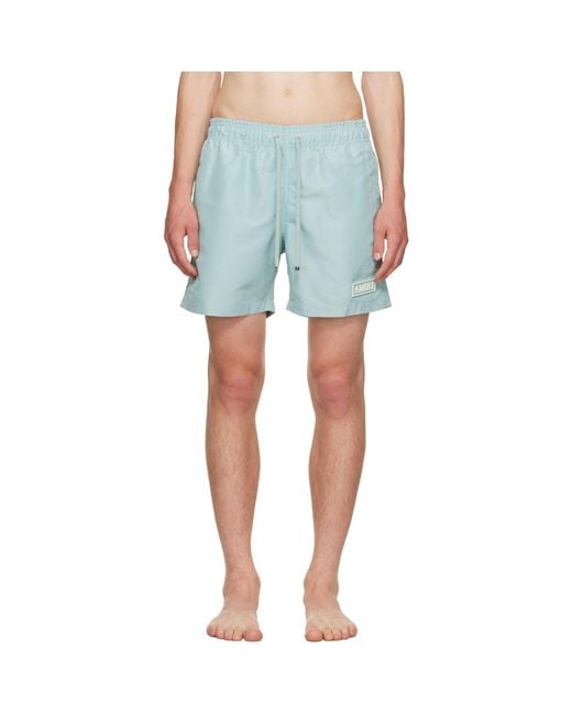Amiri Blue Patch Swim Shorts for men