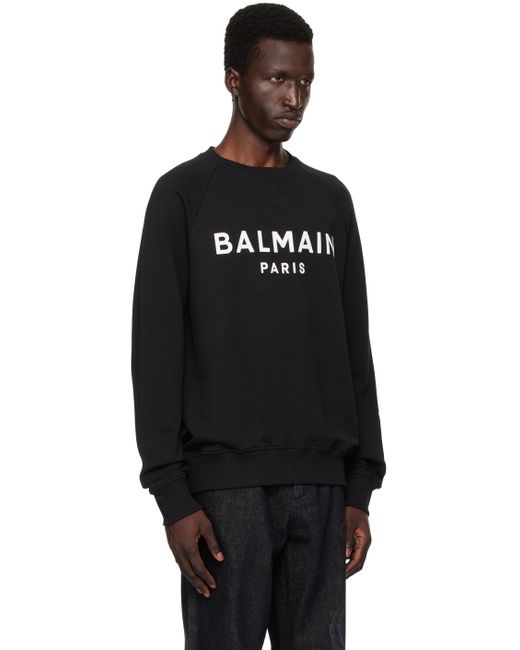 メンズ Balmain Paris Printed スウェットシャツ Black