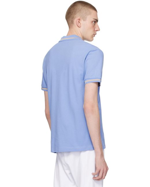 Versace Blue Embroidered Polo for men