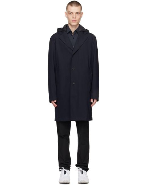 BOSS by HUGO BOSS Black Contrast Hood Coat for Men | Lyst